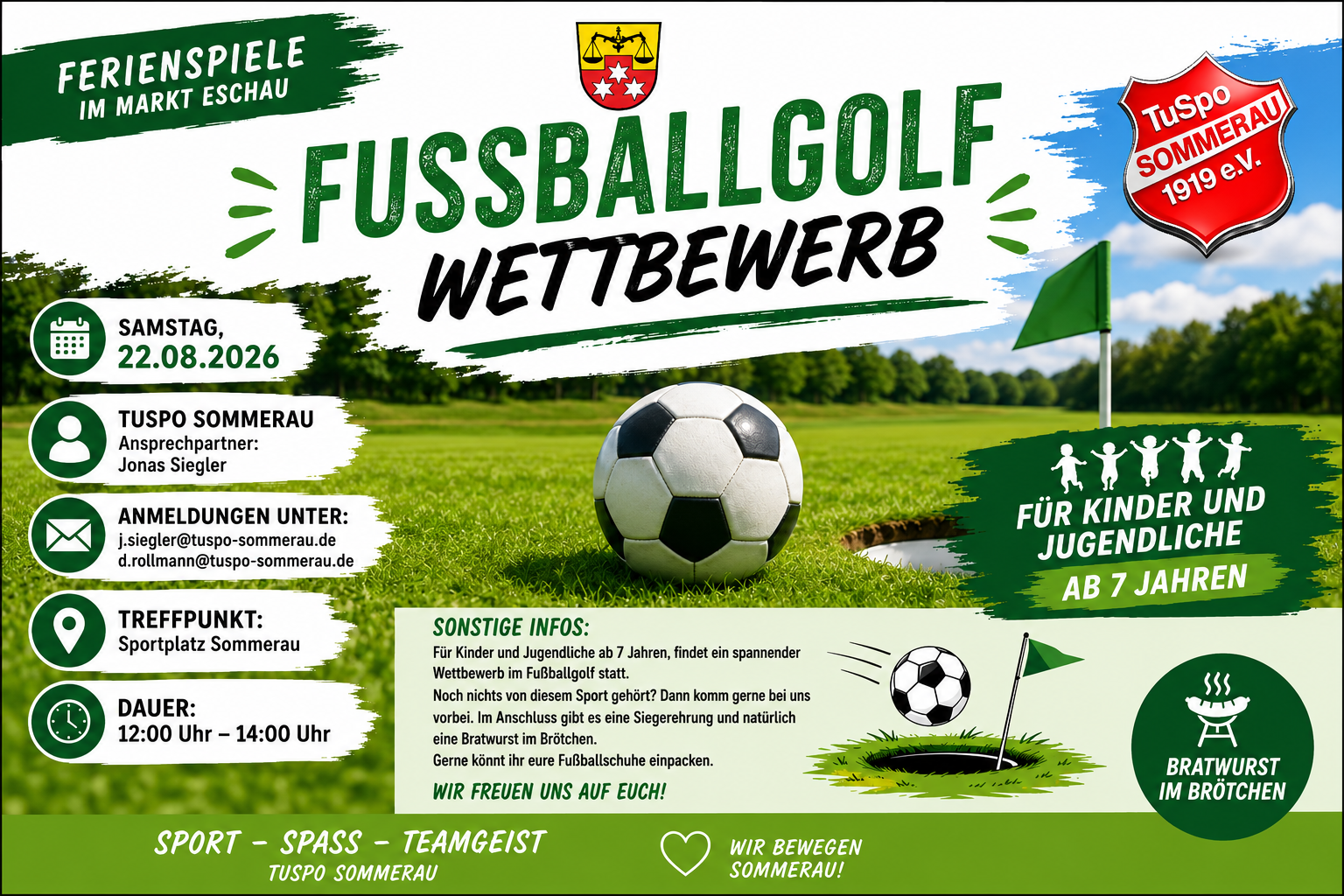 Fußballgolf am 22. August 2026
