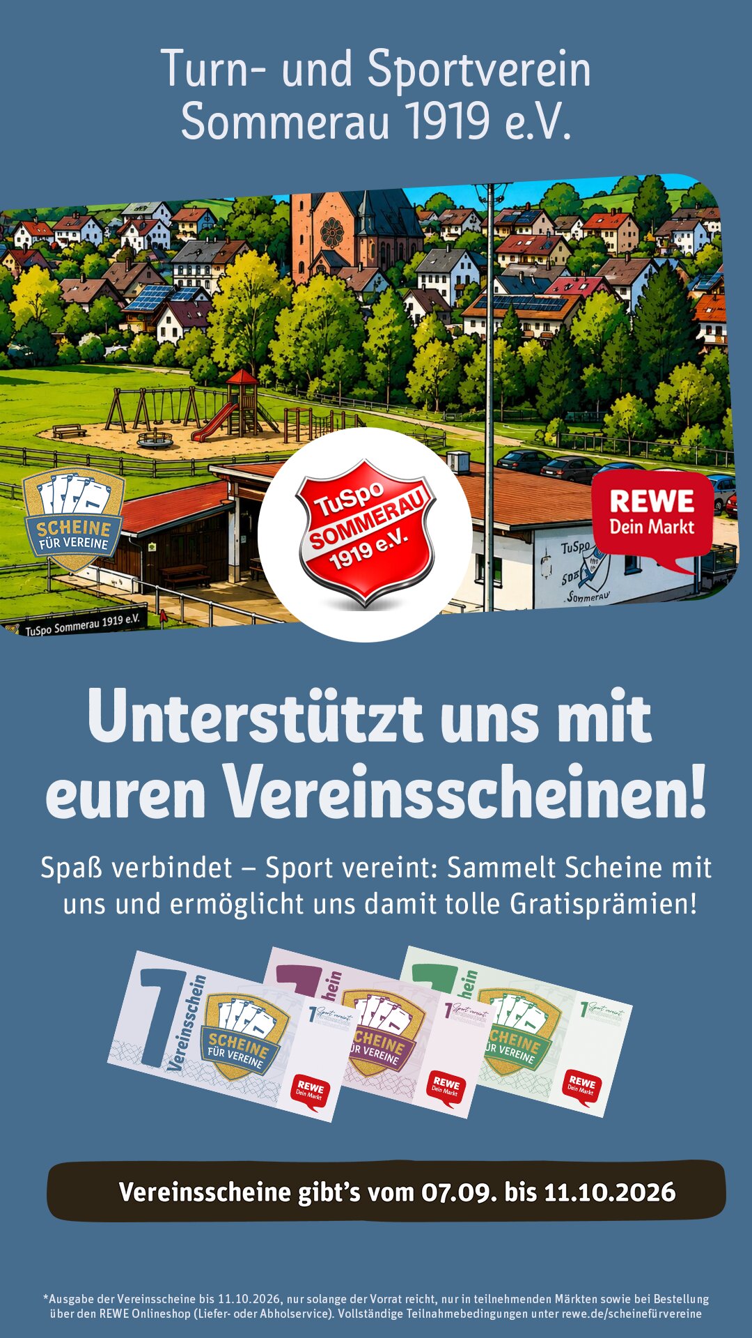Unterstützt uns mit euren Vereinsscheinen